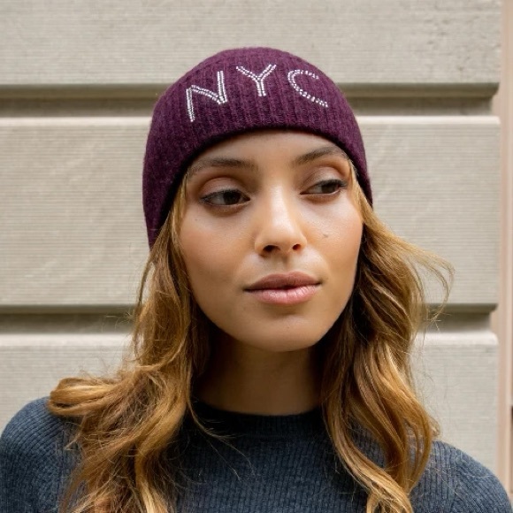 Carolyn Rowan NYC Cashmere Thin Ribbed Beanie - Picture 3 of 7
